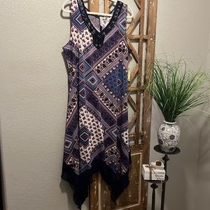 Per Seption Women 2X Asymmetrical Dress, Super Soft, Stretchy, Cool Pattern